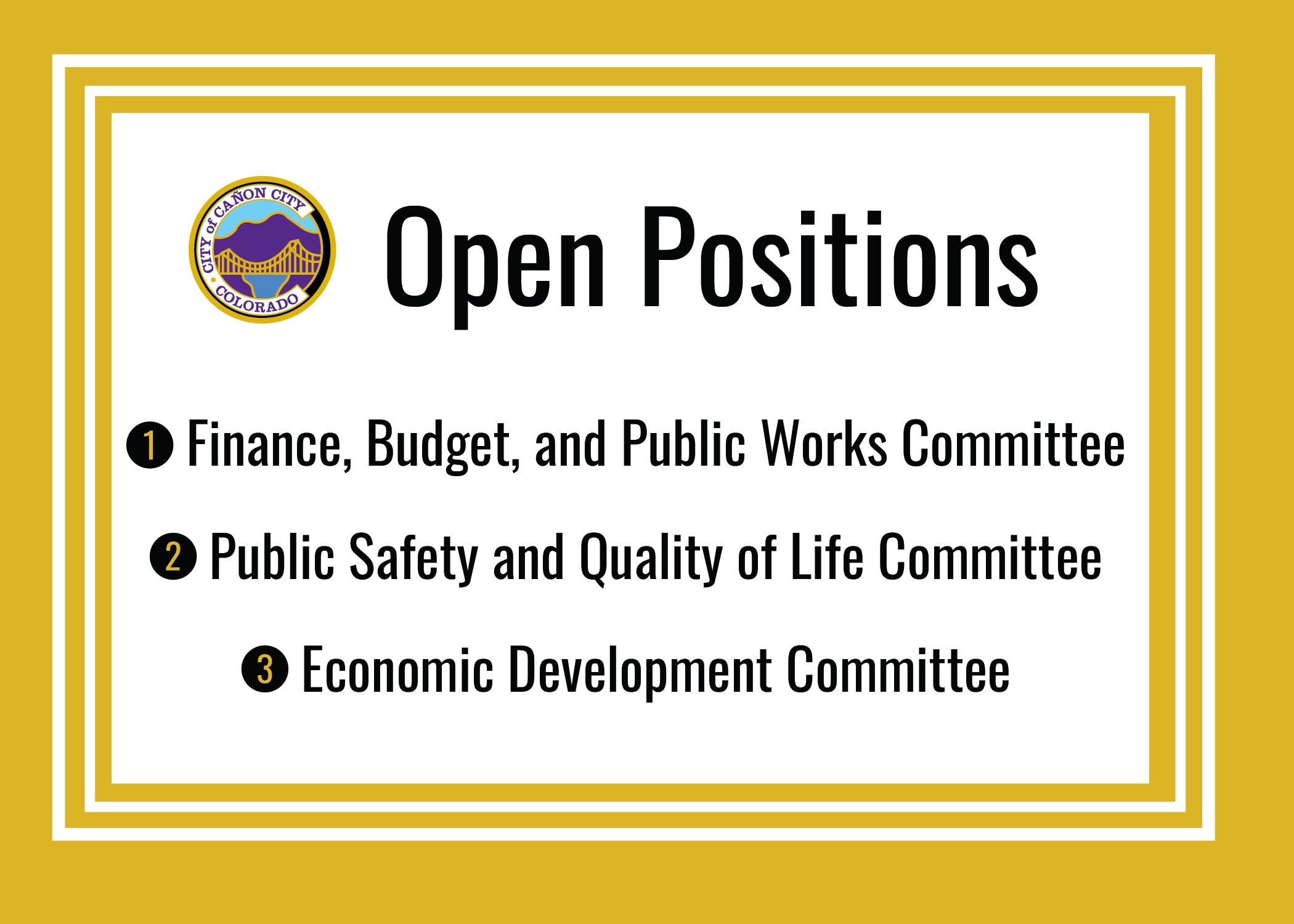 Three New Committees Open Positions Notification