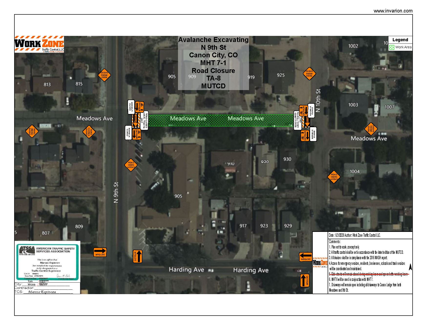 Map of Meadows Work Zone Traffic Map
