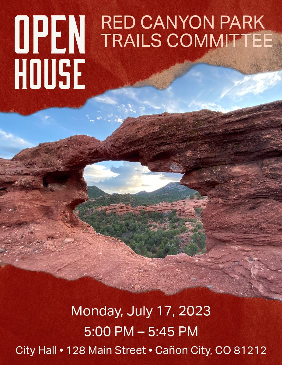 Photo of Red Rock formation with heart opening looking onto Red Canyon Mountain Park