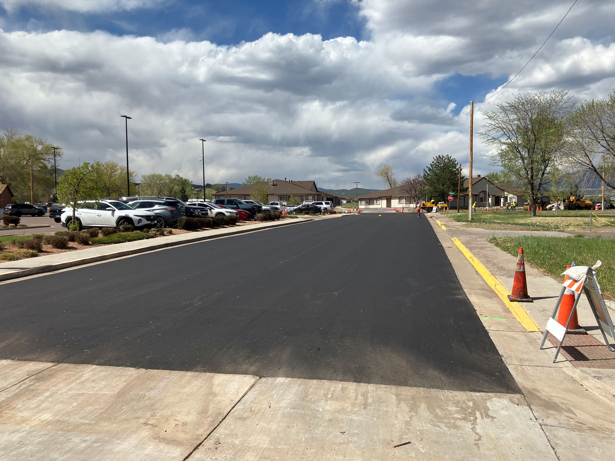 Fresh paving on Esplanade Court