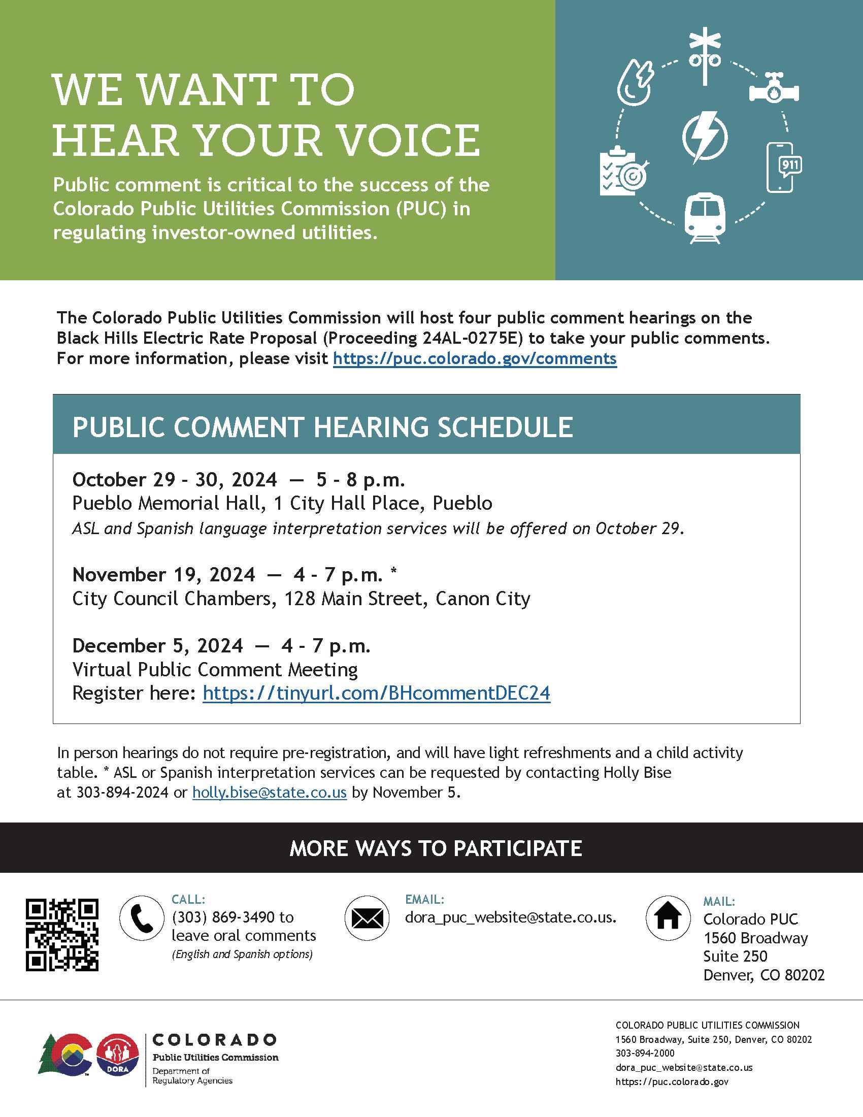 2024 PUC Black Hills Rate Case Flyer