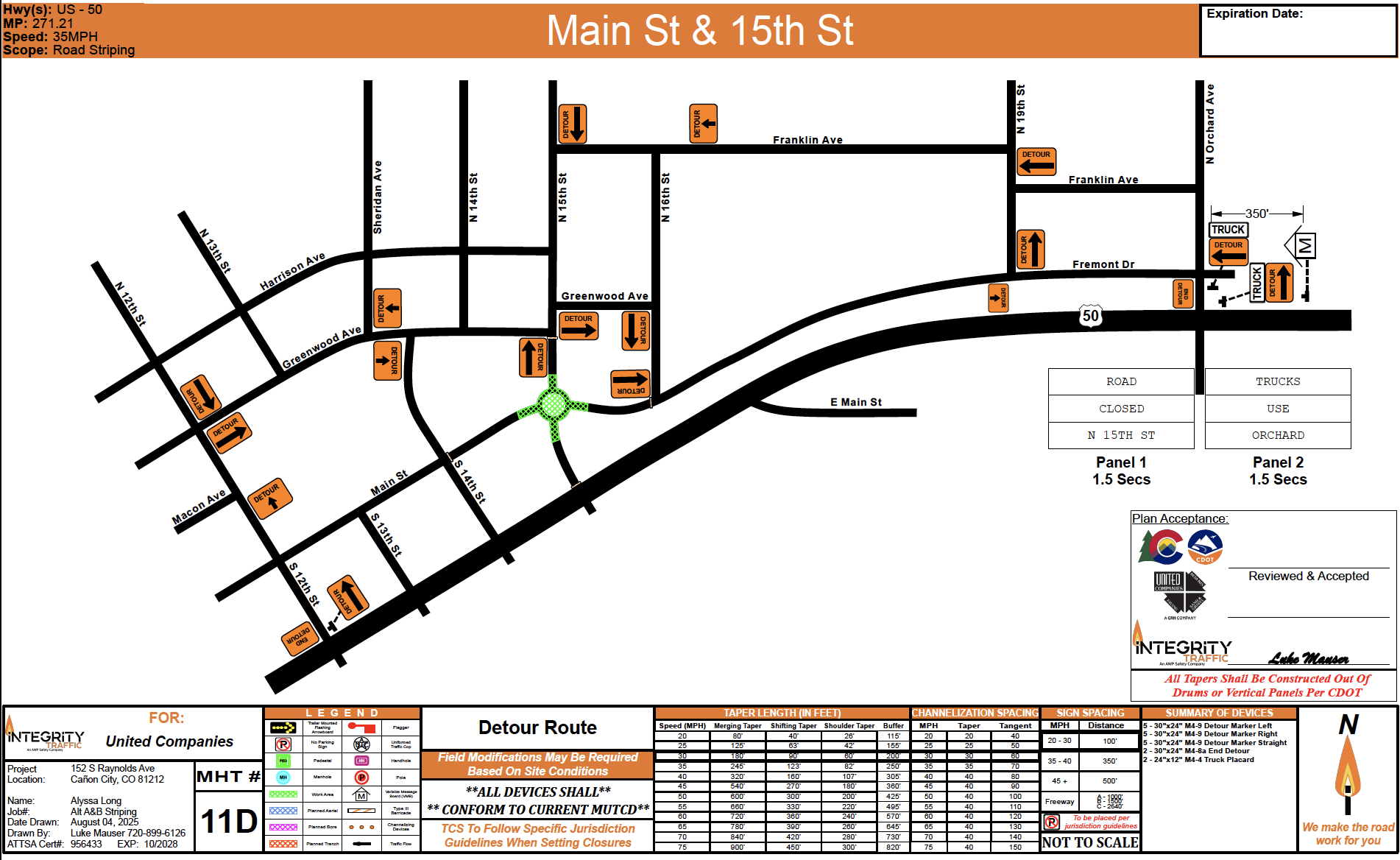 Main and 15th Closure Map